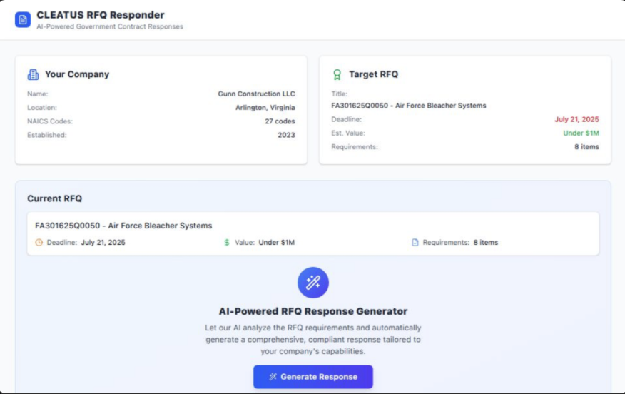 Cleatus RFQ Responder